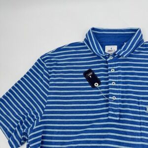 NEW Johnnie-O Mens XL Hangin Out Matthis Polo Shirt Blue Striped Golf Casual NWT